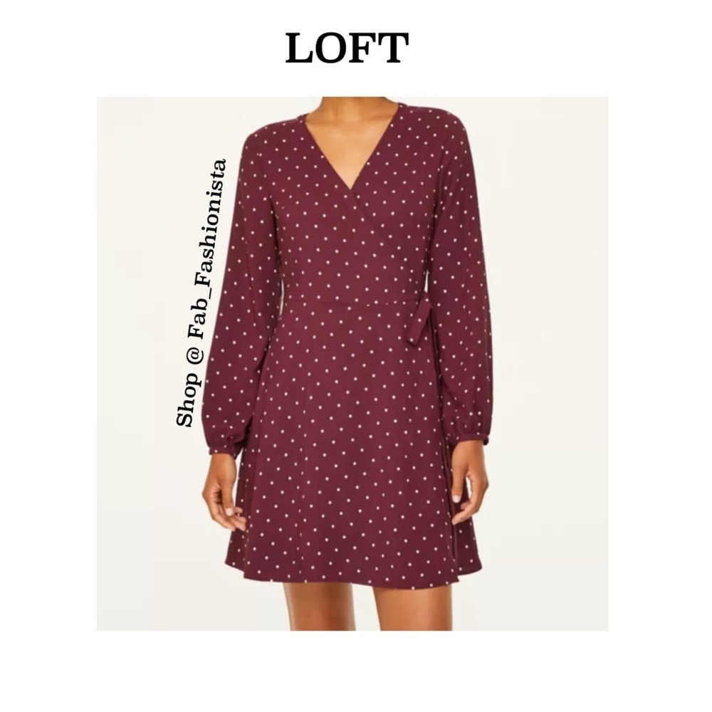 Loft Polka dot wrap dress size 10
